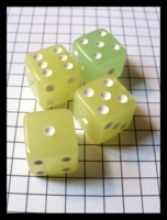 Dice : Dice - 6D - Glow in the Dark - Yellow and Green With White Pips